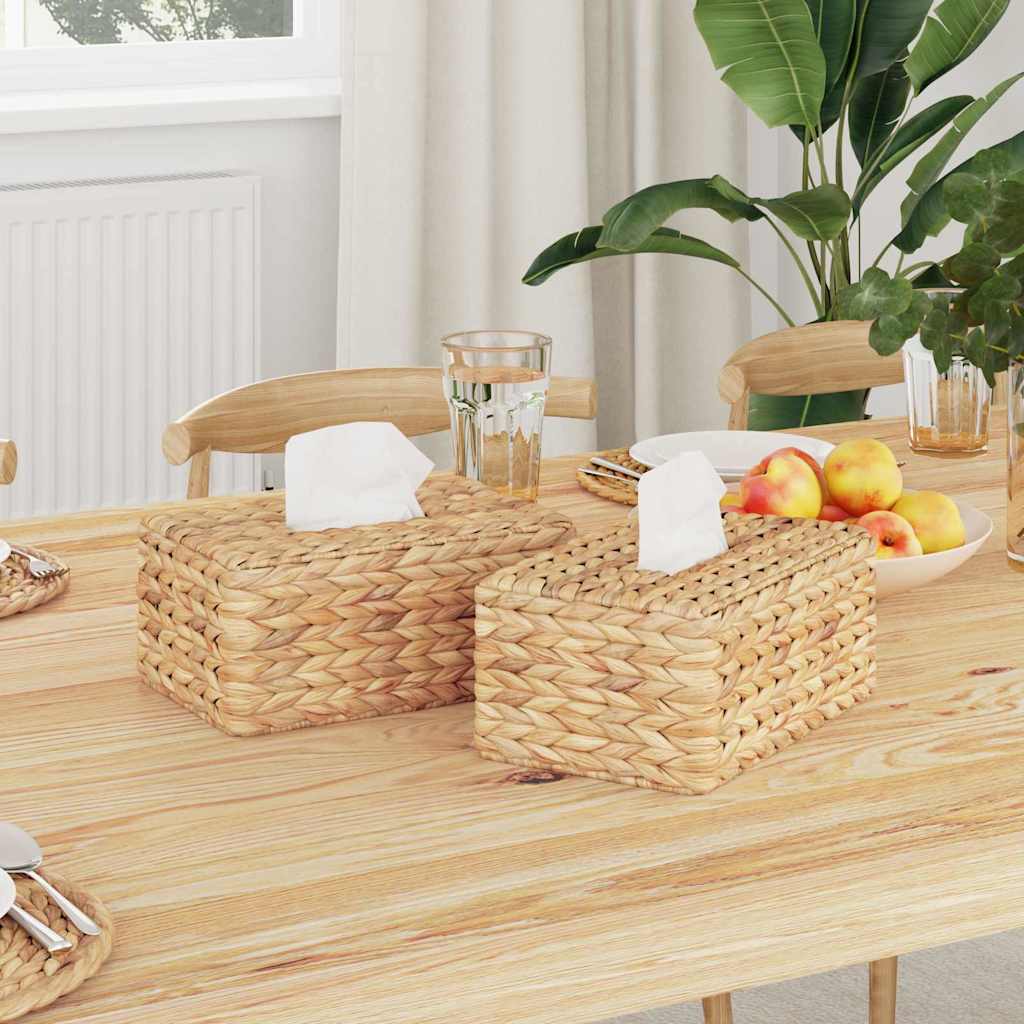 Fundas para Cajas de Tejido 2 pcs Jacinto de agua Natural