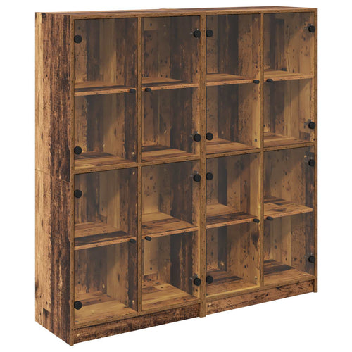 Old Wooden Pantry 2 pcs 68 x 37 x 142 cm