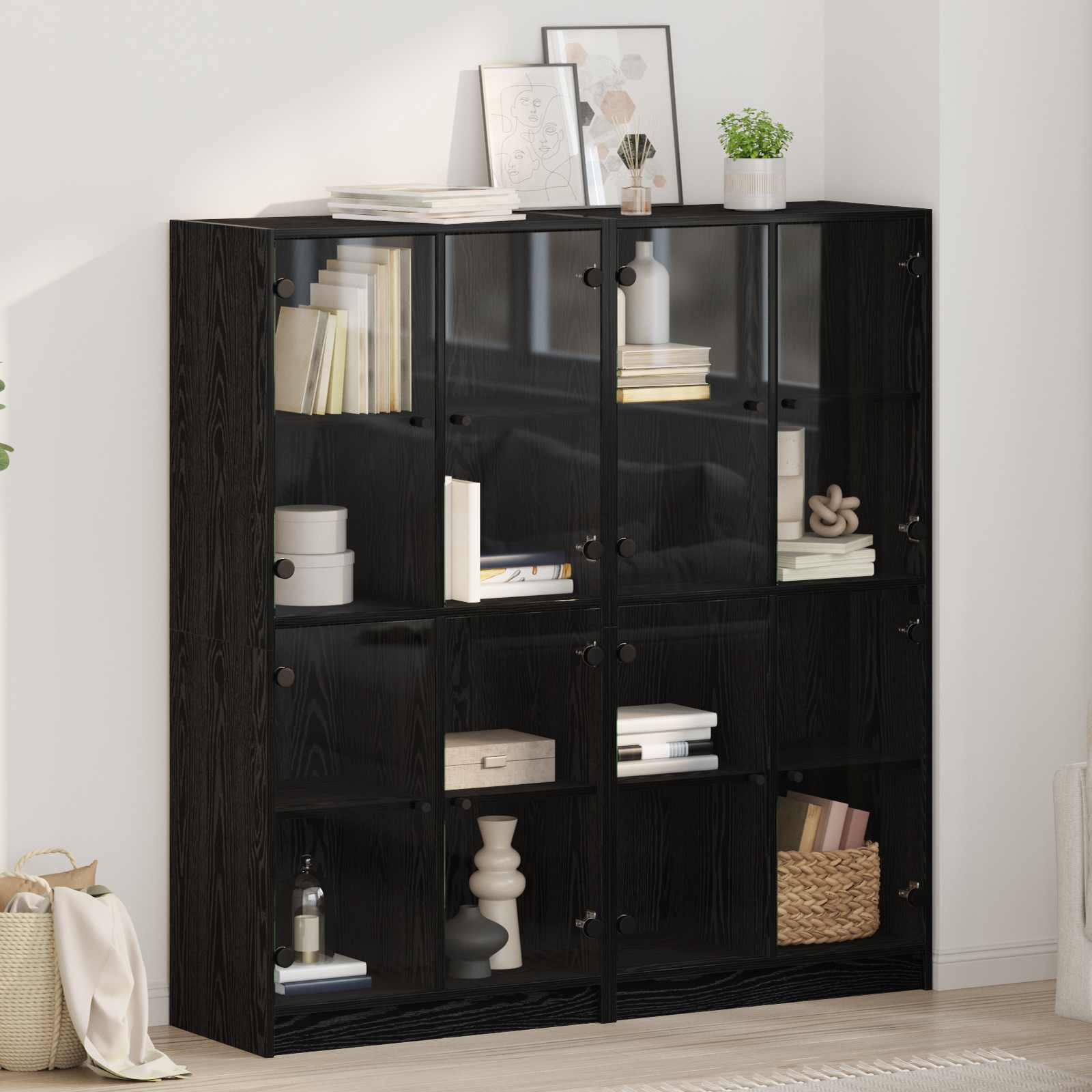 Old Wooden Pantry 2 pcs 68 x 37 x 142 cm