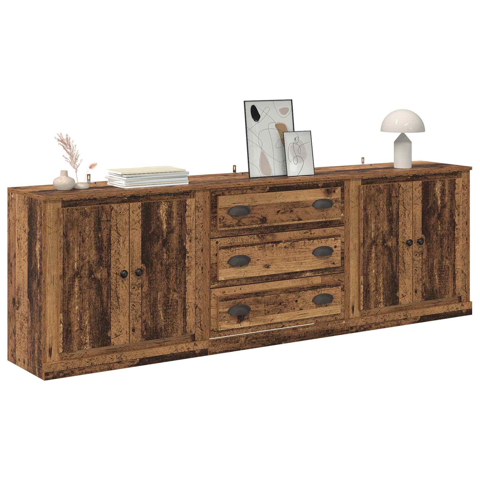 Tableros Lateral 3 pcs Madera envejecida 210 x 35,5 x 67,5 cm