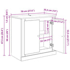 Tableros Lateral 3 pcs Madera envejecida 210 x 35,5 x 67,5 cm