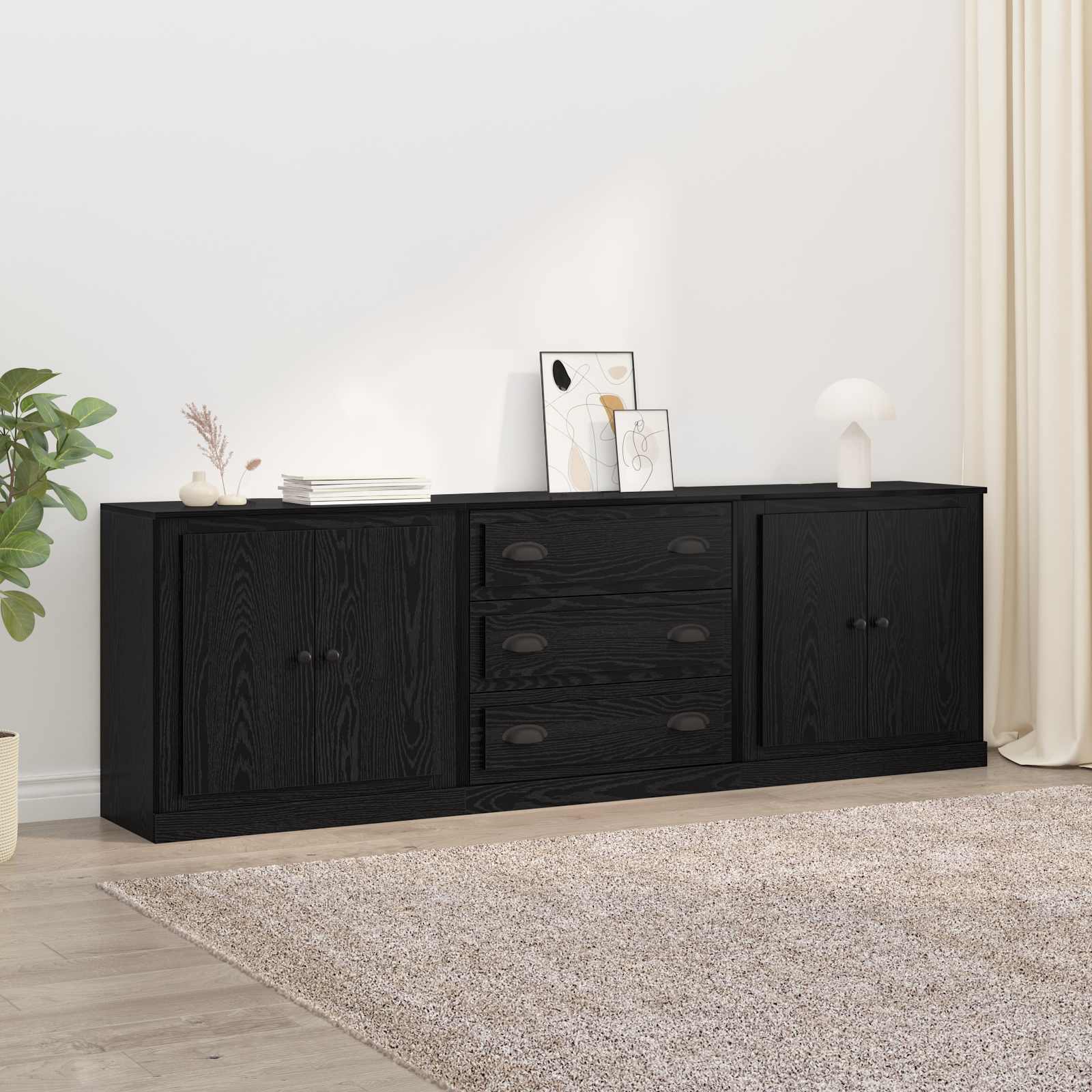 Tableros Lateral 3 pcs Madera envejecida 210 x 35,5 x 67,5 cm