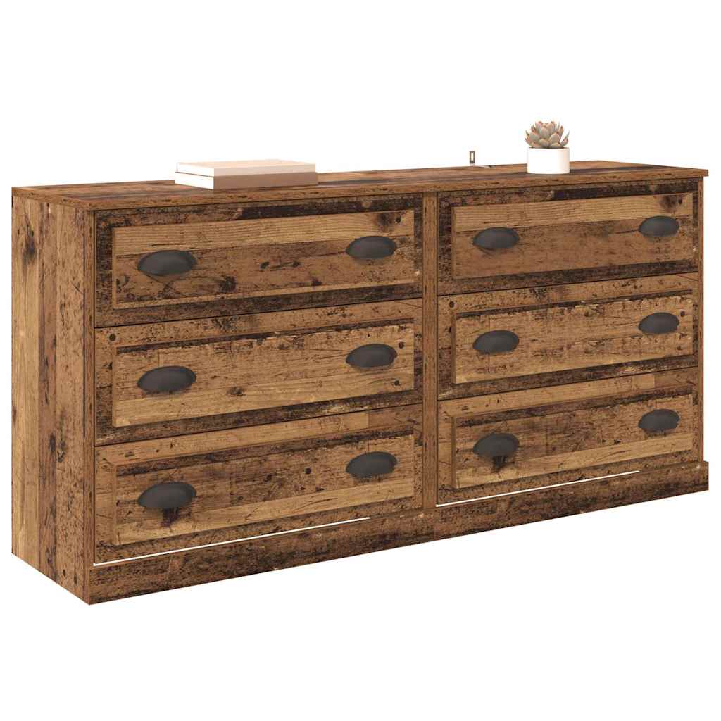 Tableros Lateral 2 pcs Madera Vieja 70 x 35,5 x 67,5 cm