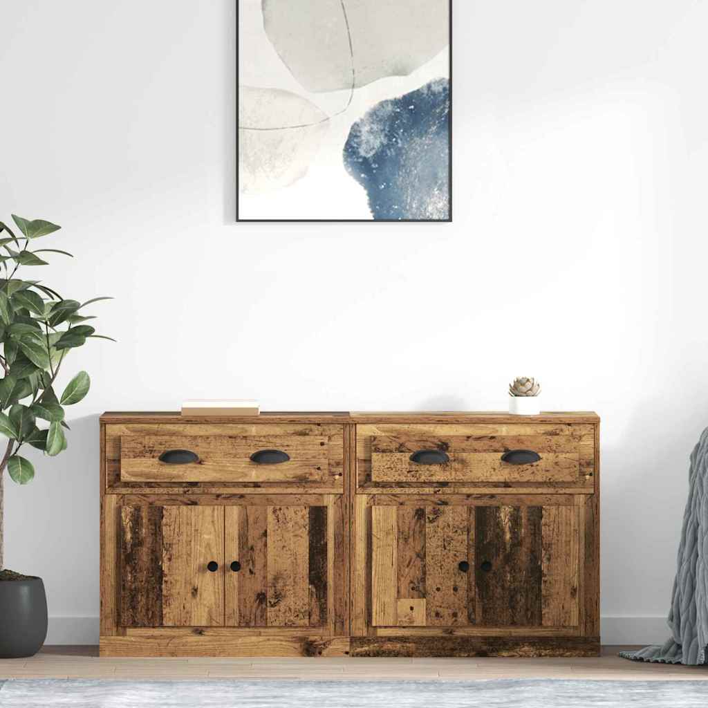 Tableros Lateral 2 pcs Madera Vieja 70 x 35,5 x 67,5 cm