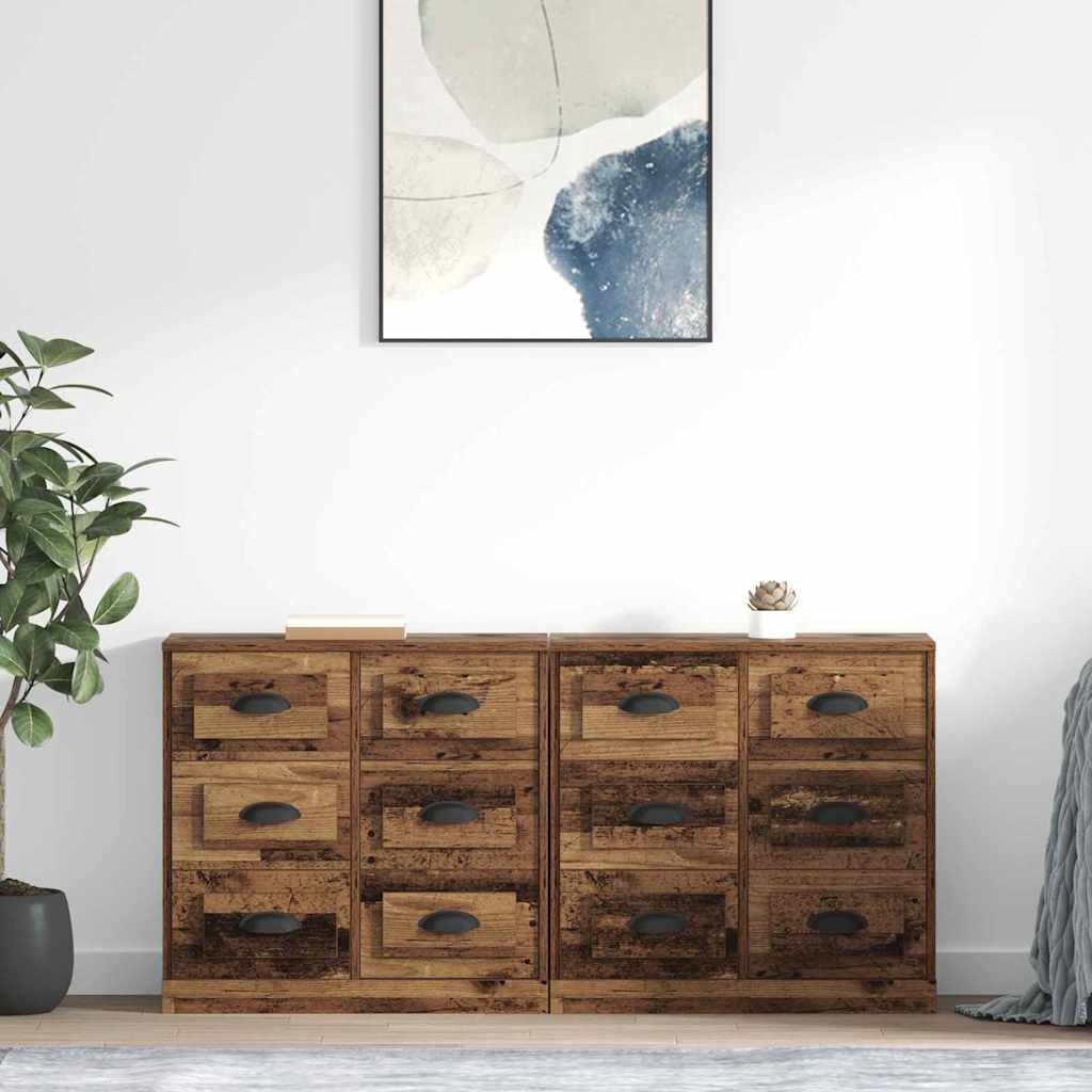 Tableros Lateral 2 pcs Madera Vieja 70 x 35,5 x 67,5 cm