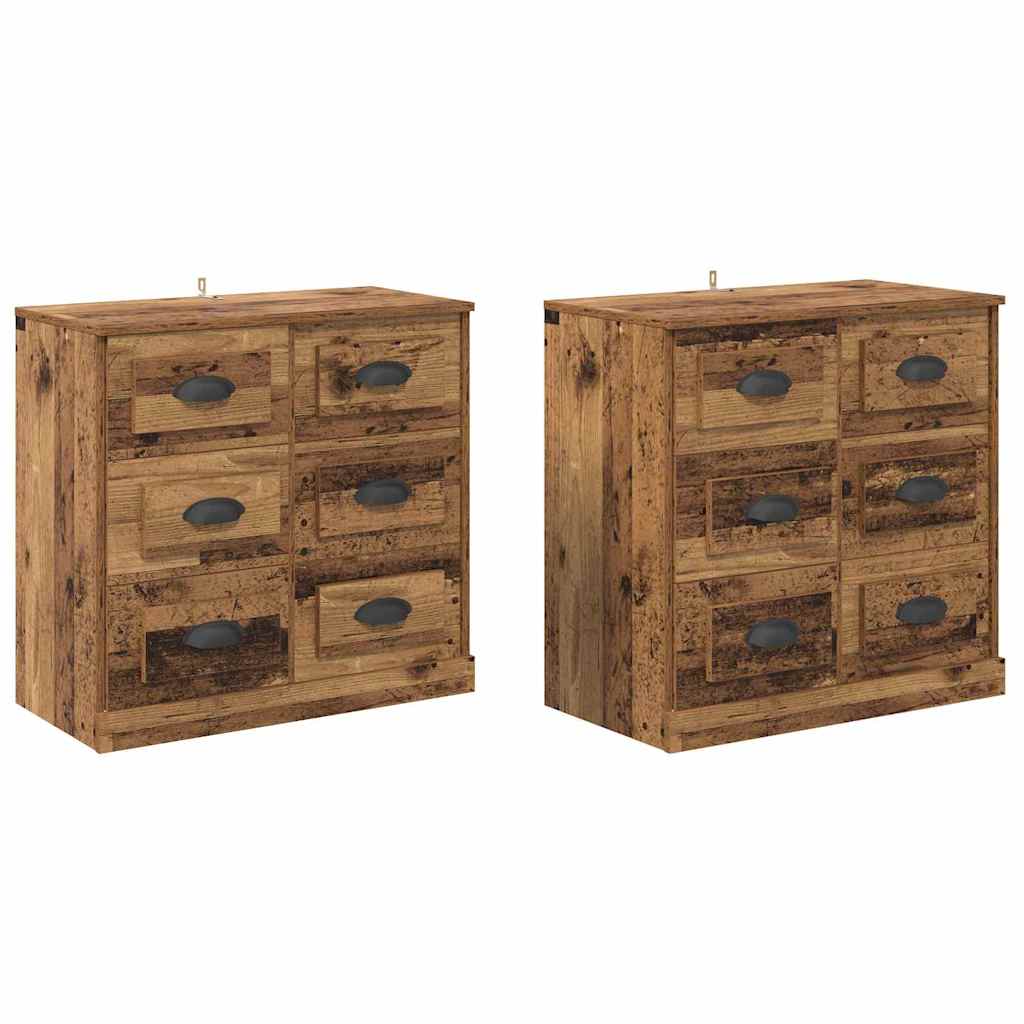 Tableros Lateral 2 pcs Madera Vieja 70 x 35,5 x 67,5 cm