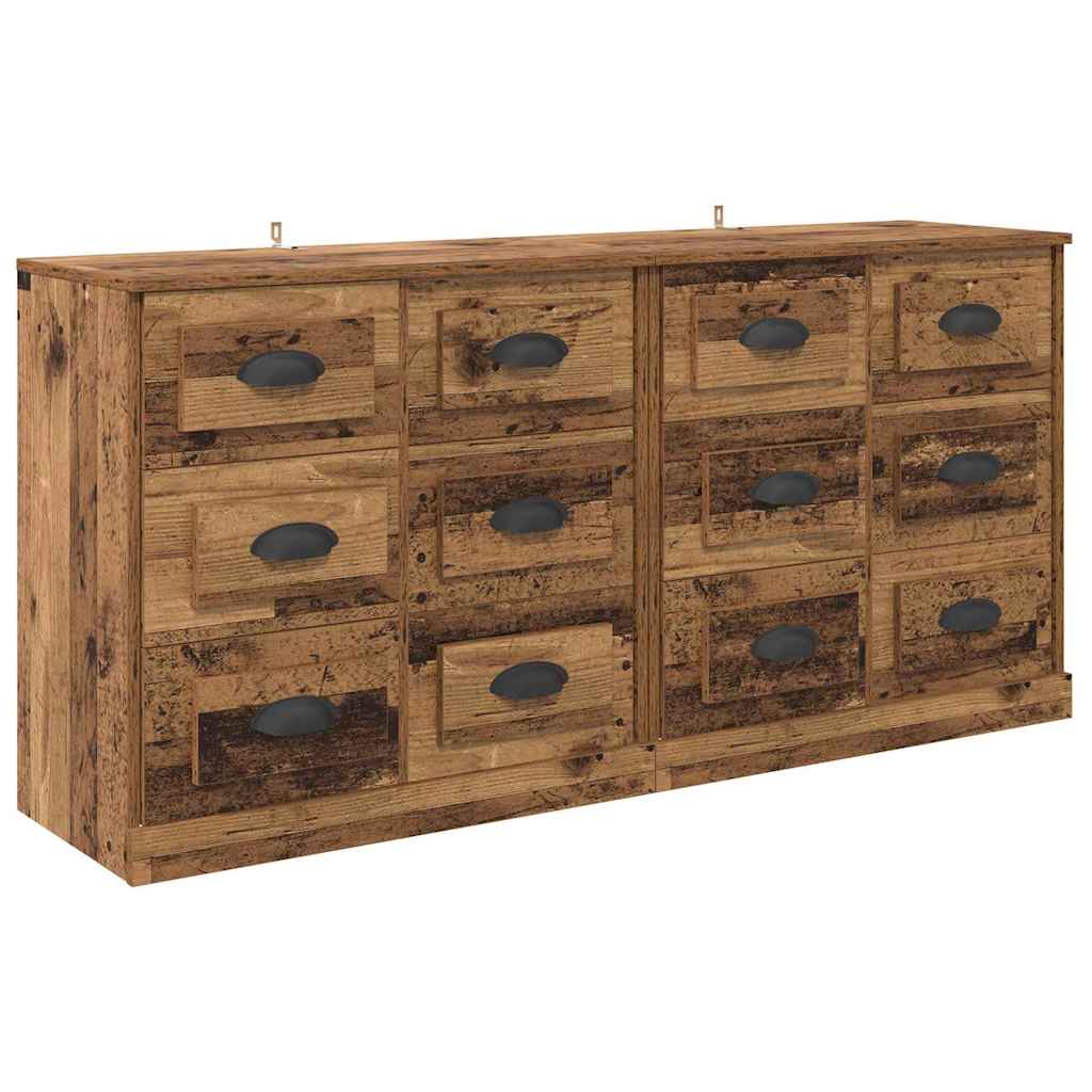 Tableros Lateral 2 pcs Madera Vieja 70 x 35,5 x 67,5 cm