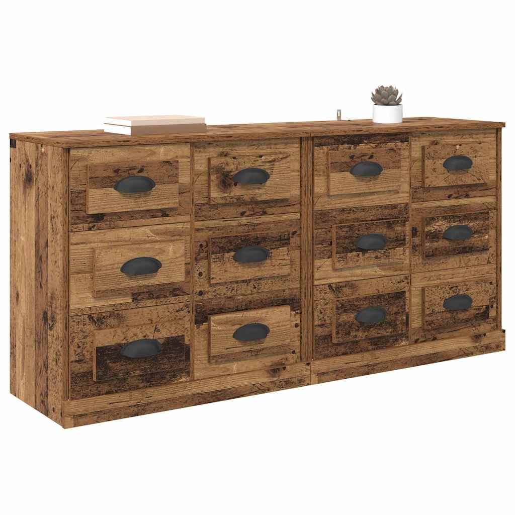 Tableros Lateral 2 pcs Madera Vieja 70 x 35,5 x 67,5 cm