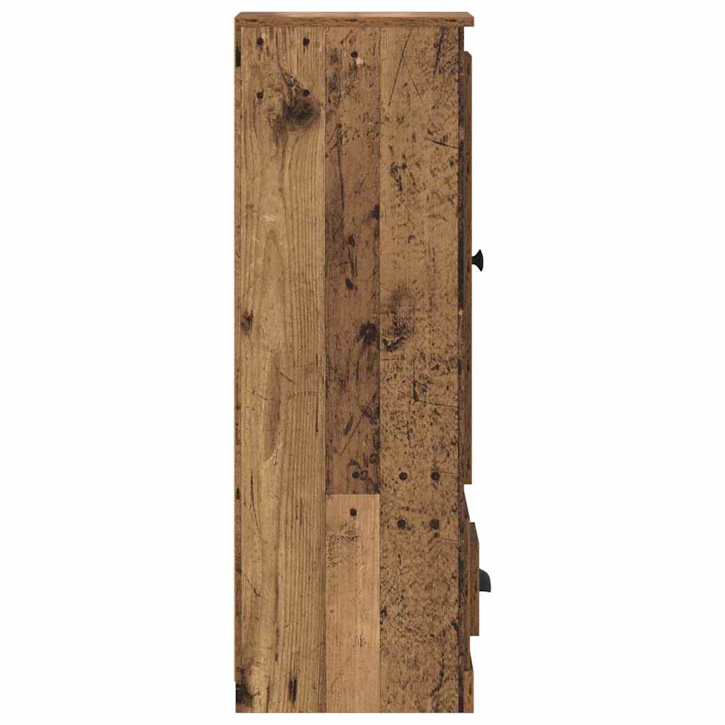 Aparador alto 3 pcs Madera envejecida Madera de ingeniería