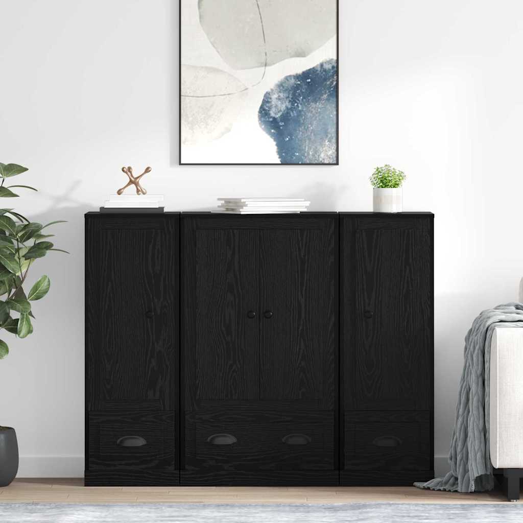 Aparador alto 3 pcs Madera envejecida Madera de ingeniería