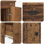 Aparador alto 3 pcs Madera envejecida Madera de ingeniería