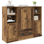Aparador alto 3 pcs Madera envejecida Madera de ingeniería