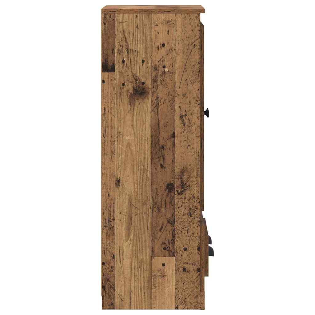 Aparador alto 3 pcs Madera envejecida Madera de ingeniería