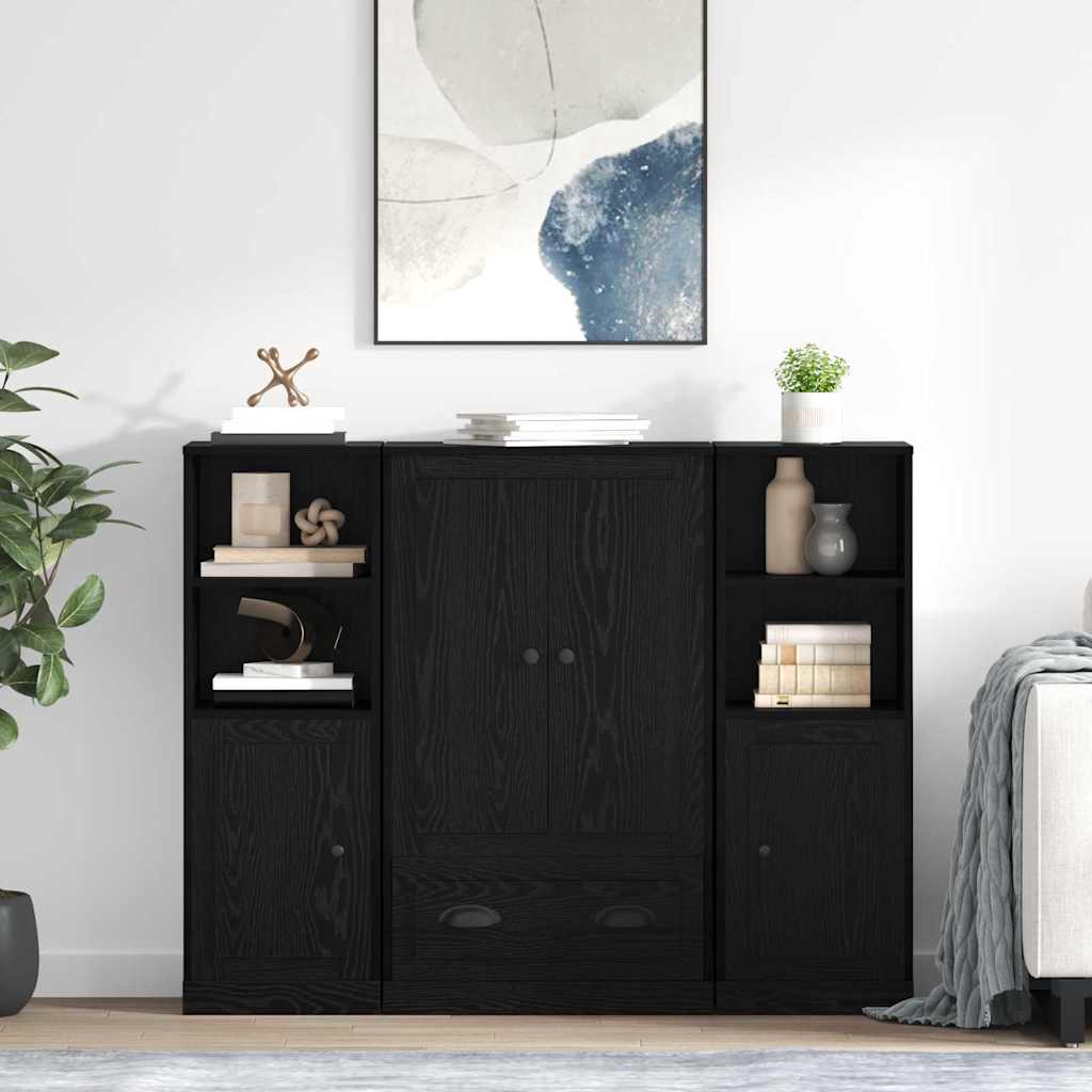 Aparador alto 3 pcs Madera envejecida Madera de ingeniería
