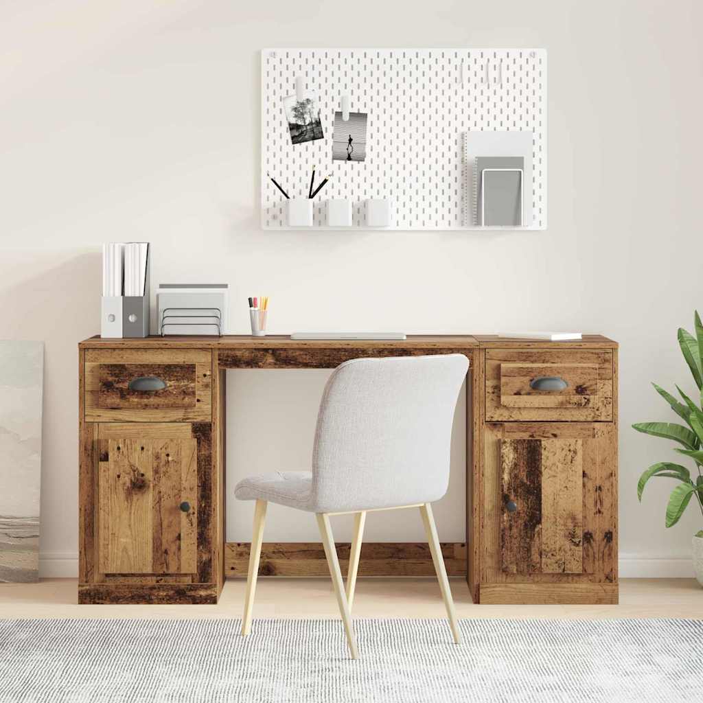 Desk with cabinet with drawer Black Oak 154.5 x 50 x 75 cm