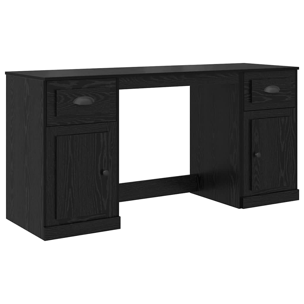 Escritorio con armario con cajón Roble Negro 154,5 x 50 x 75 cm
