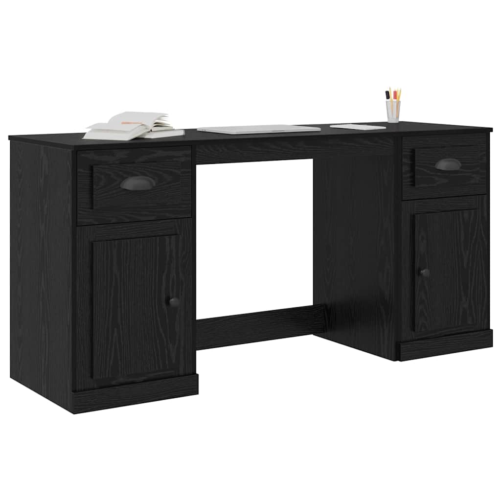 Escritorio con armario con cajón Roble Negro 154,5 x 50 x 75 cm