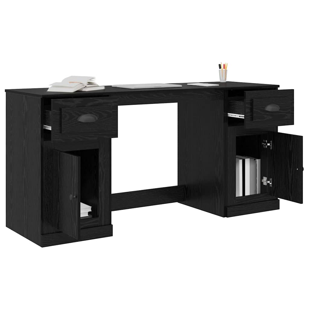 Escritorio con armario con cajón Roble Negro 154,5 x 50 x 75 cm