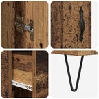 Aparador alto con cajón Madera envejecida 69,5 x 34 x 90 cm