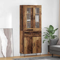 Aparador alto con cajón Madera envejecida 69,5 x 34 x 90 cm