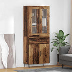 Aparador alto con cajón Madera envejecida 69,5 x 34 x 90 cm