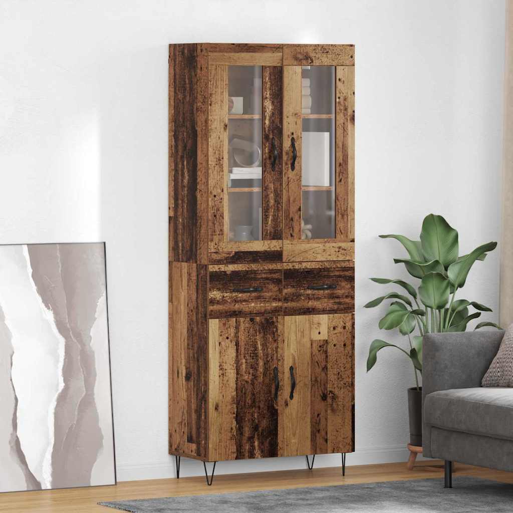 Aparador alto con cajón Madera envejecida 69,5 x 34 x 90 cm