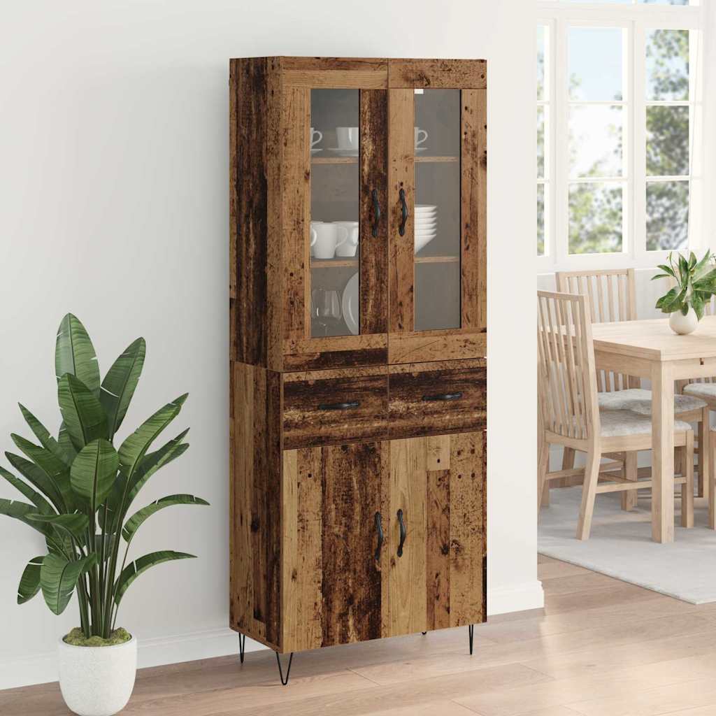 Aparador alto con cajón Madera envejecida 69,5 x 34 x 90 cm