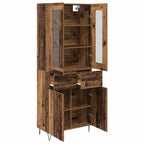 Aparador alto con cajón Madera envejecida 69,5 x 34 x 90 cm