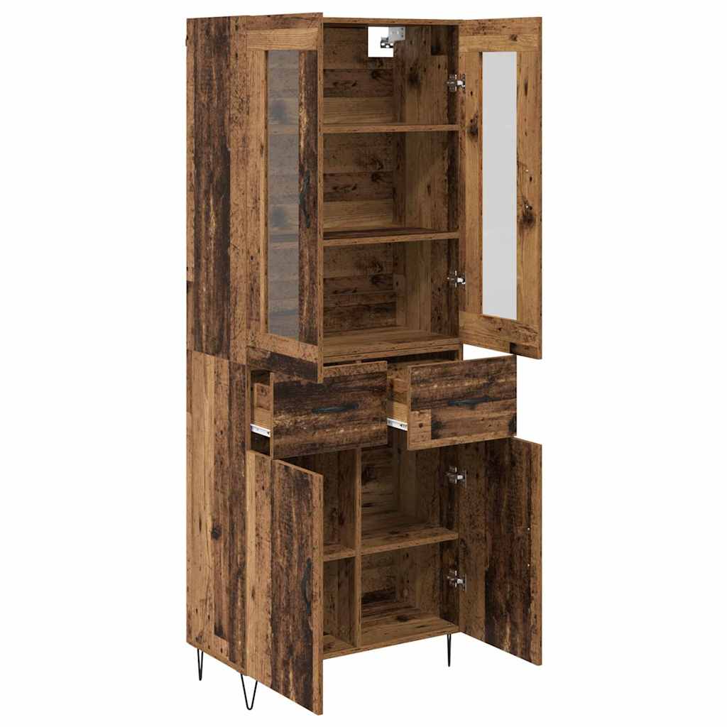 Aparador alto con cajón Madera envejecida 69,5 x 34 x 90 cm
