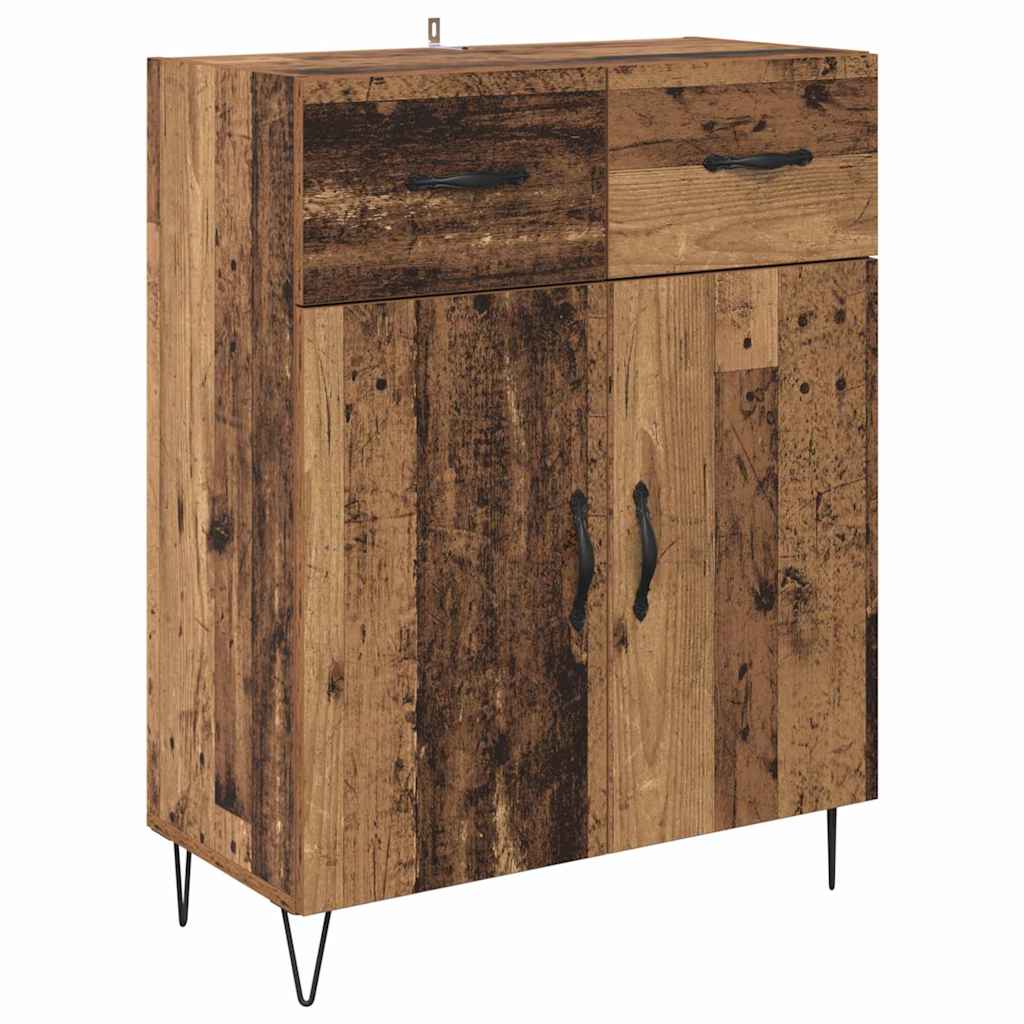 Aparador alto con cajón Madera envejecida 69,5 x 34 x 90 cm