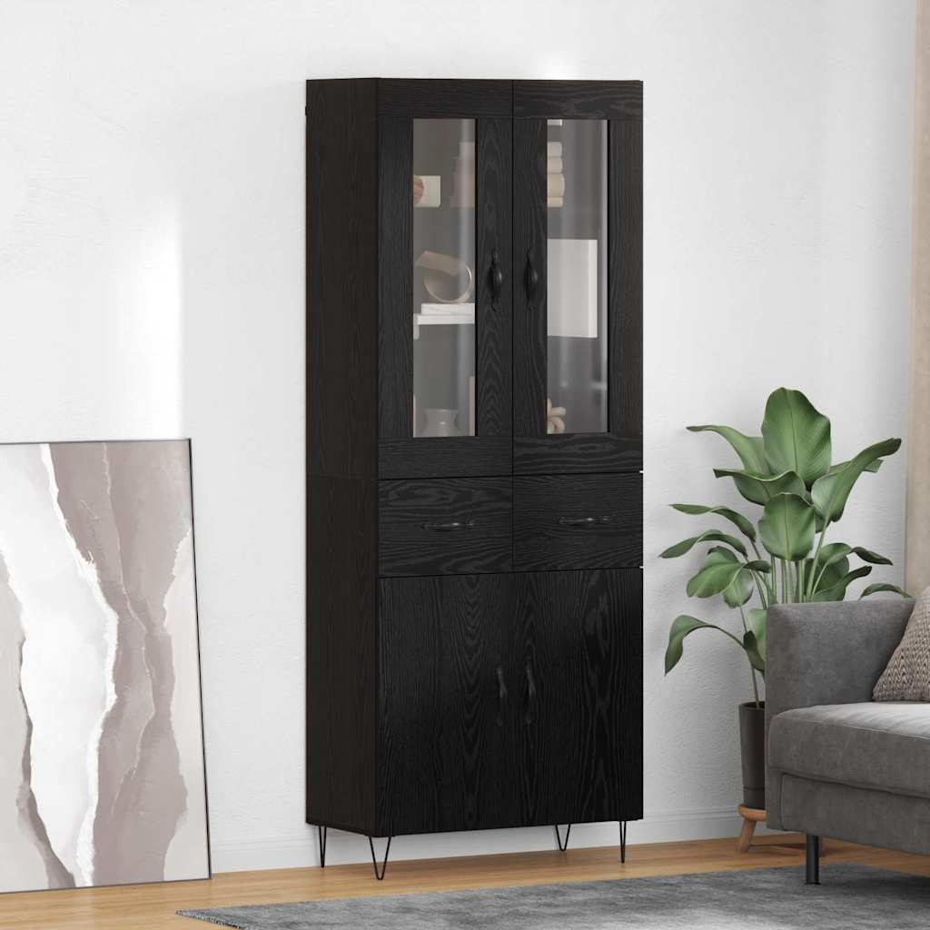 Aparador alto con cajón Madera envejecida 69,5 x 34 x 90 cm