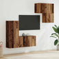 Conjunto de mueble de TV 10 pcs Madera envejecida