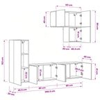 Unidad de Pared para TV 5 pcs Madera envejecida