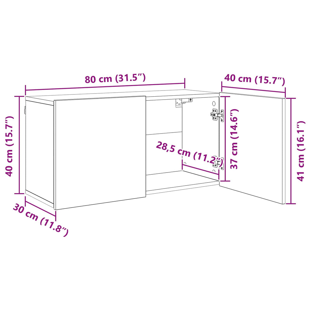 Unidad de Pared para TV 5 pcs Madera envejecida