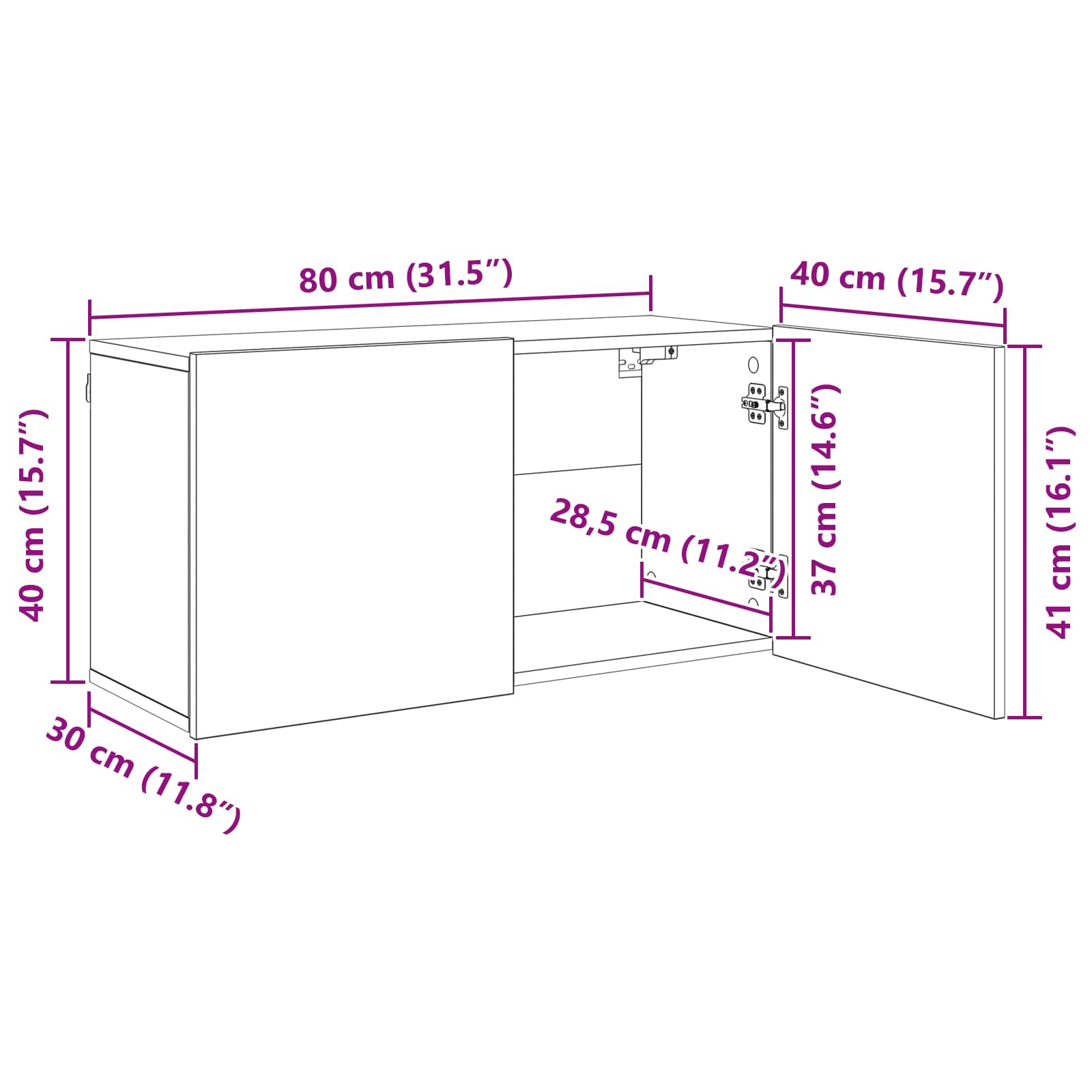 Unidad de Pared para TV 5 pcs Madera envejecida