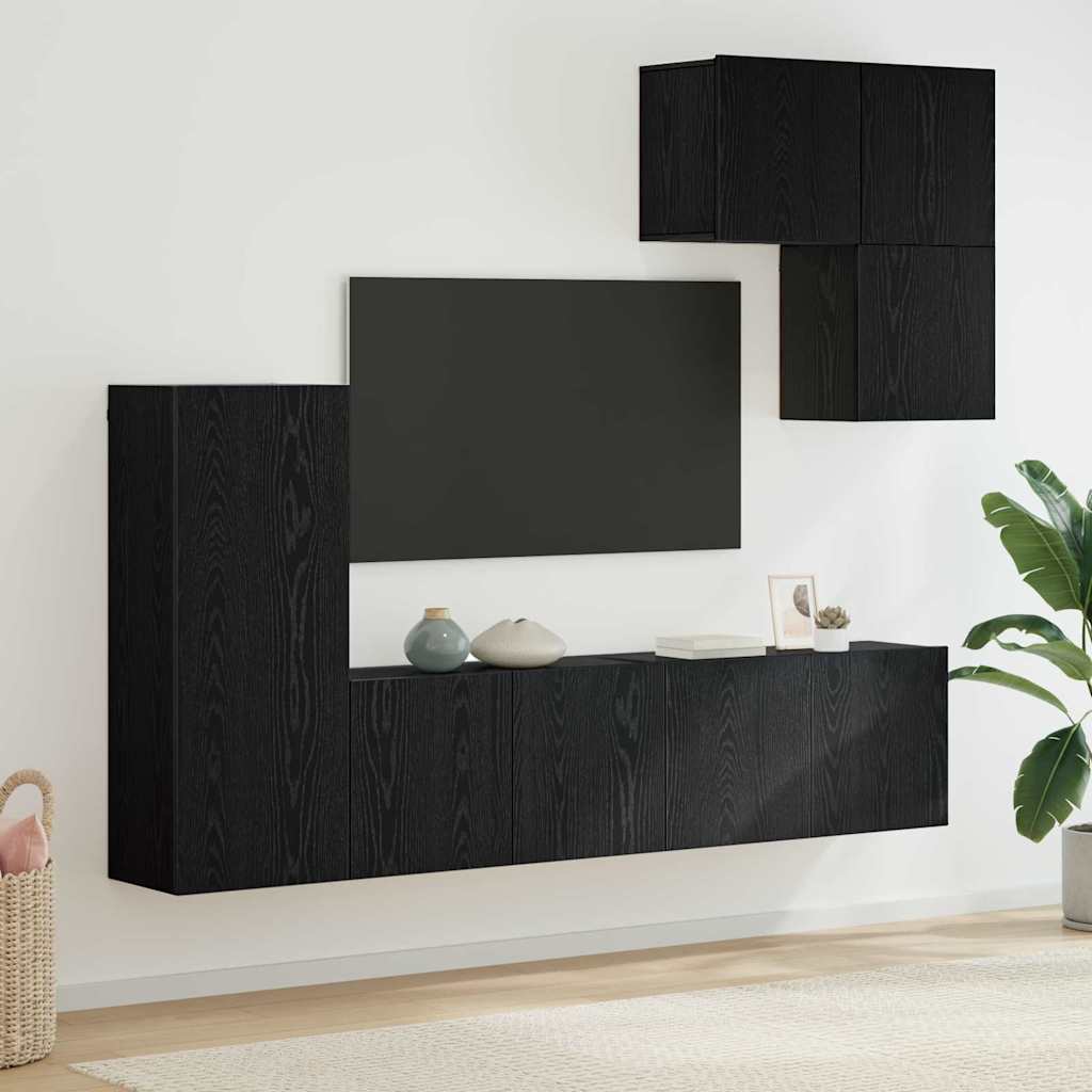 Unidad de Pared para TV 5 pcs Madera envejecida