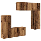 Unidad de Pared para TV 5 pcs Madera envejecida