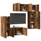 Unidad de Pared para TV 5 pcs Madera envejecida