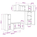 Unidad de Pared para TV 5 pcs Madera envejecida
