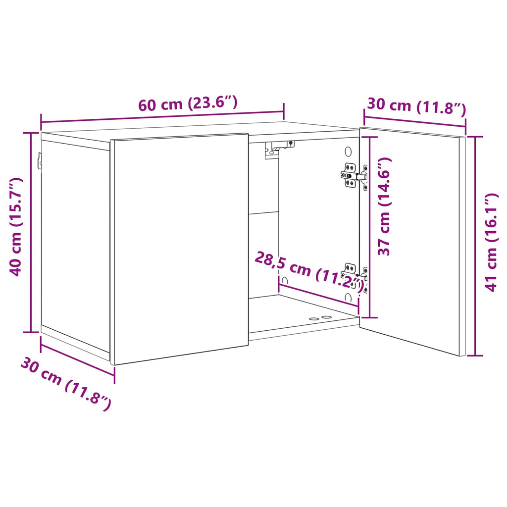 Unidad de Pared para TV 5 pcs Madera envejecida