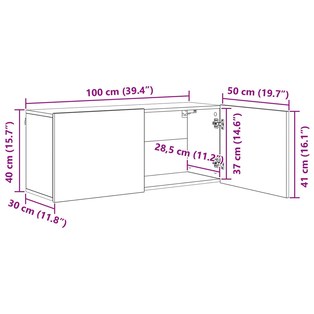 Unidad de Pared para TV 5 pcs Madera envejecida