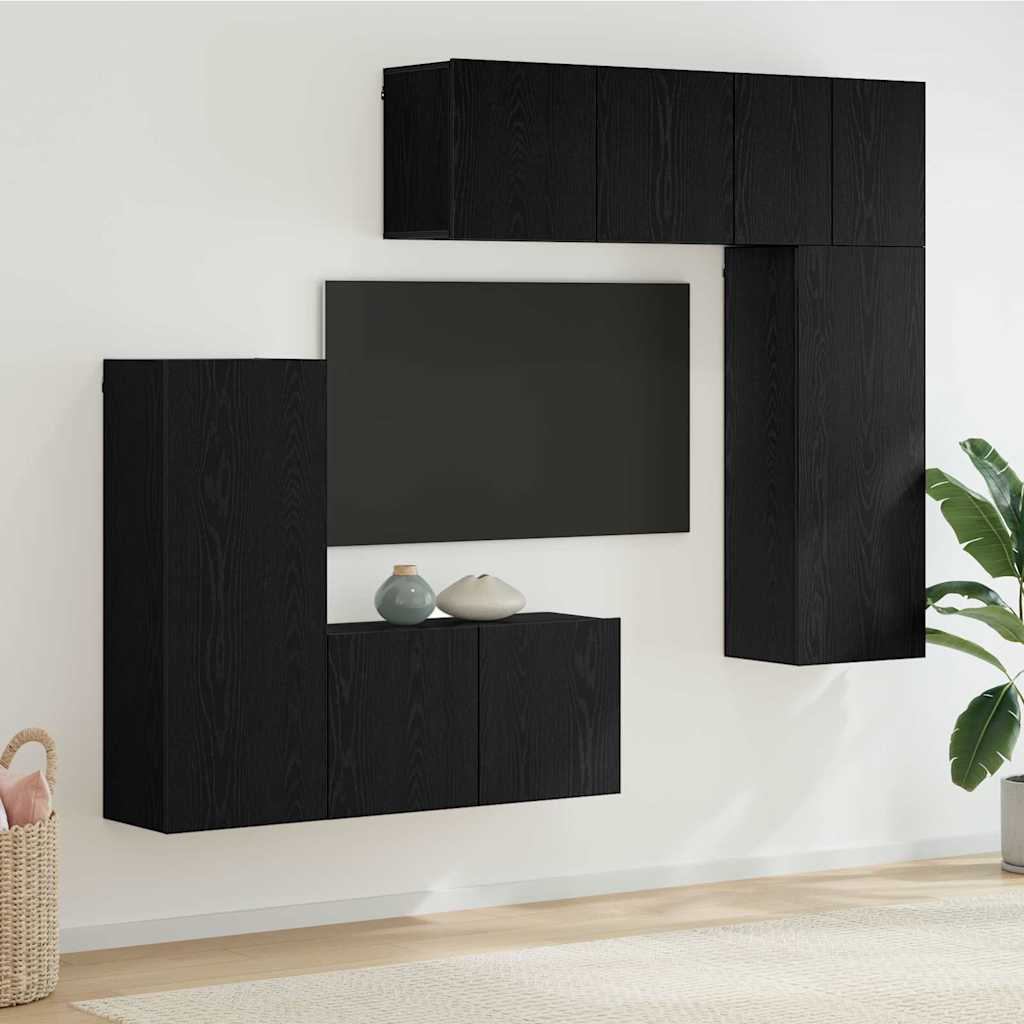 Unidad de Pared para TV 5 pcs Madera envejecida
