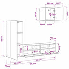 Unidades de pared para TV 4 pcs Madera Vieja