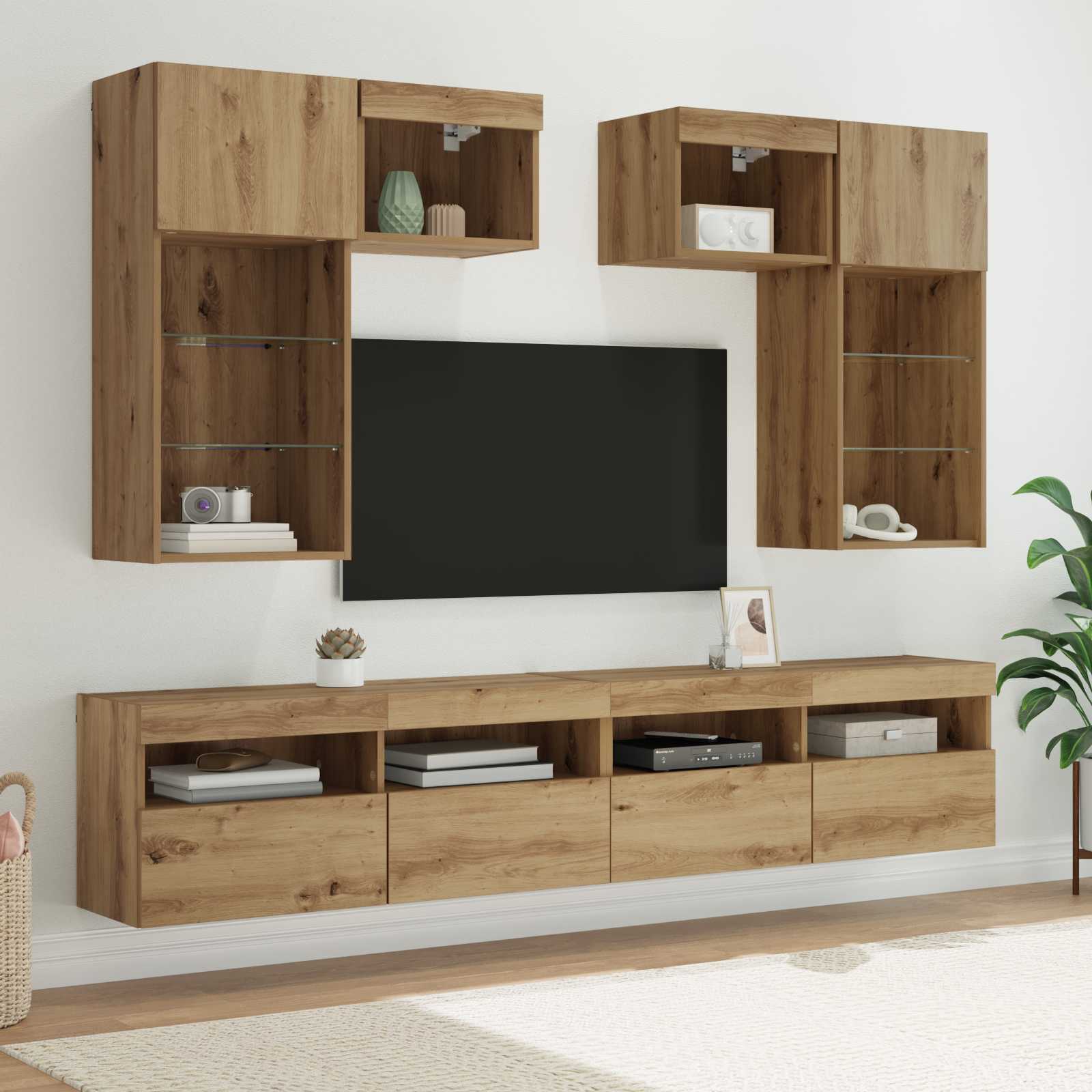 Unidades de pared para TV 6 pcs 100 x 30 x 40 cm