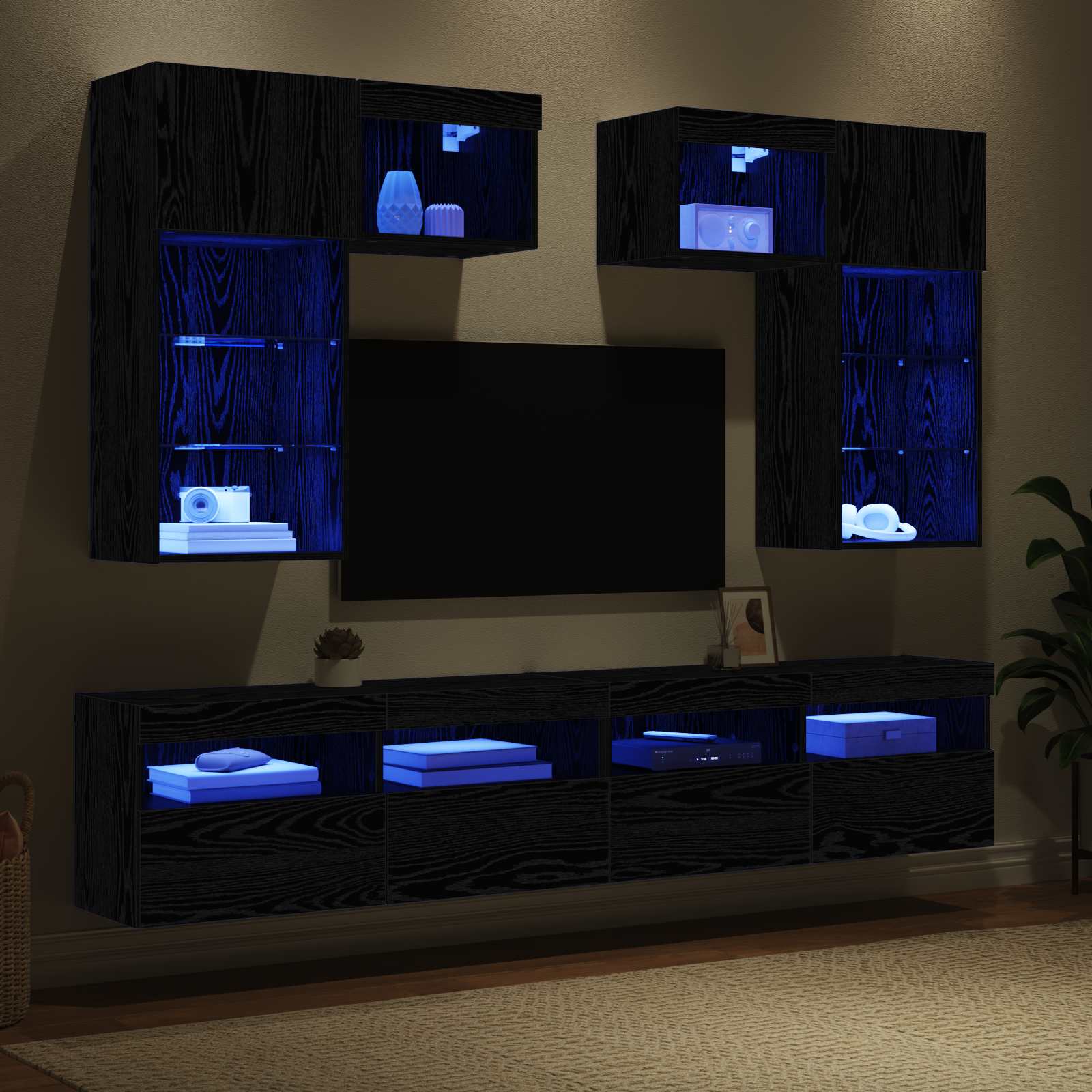 Unidades de pared para TV 6 pcs 100 x 30 x 40 cm