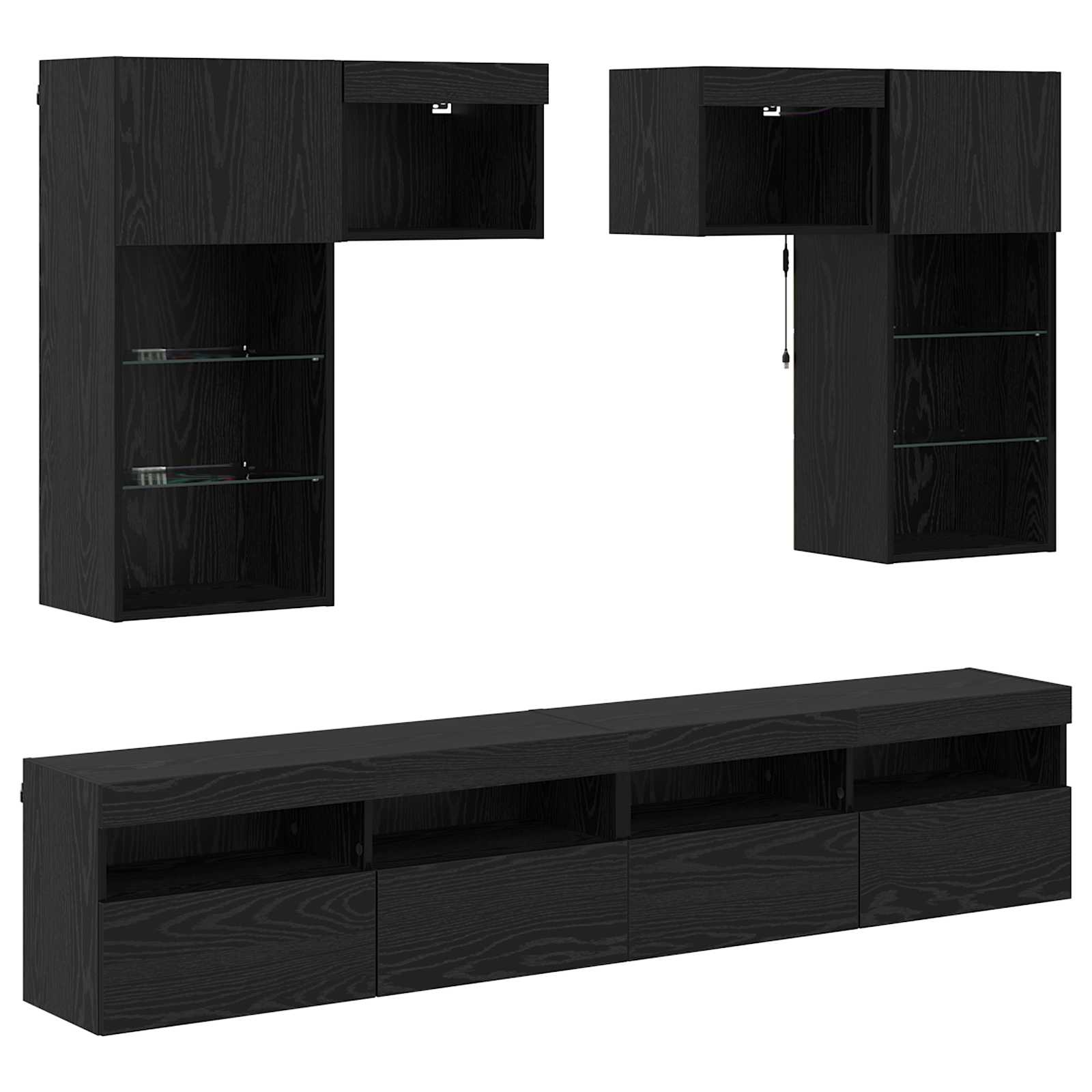 Unidades de pared para TV 6 pcs 100 x 30 x 40 cm