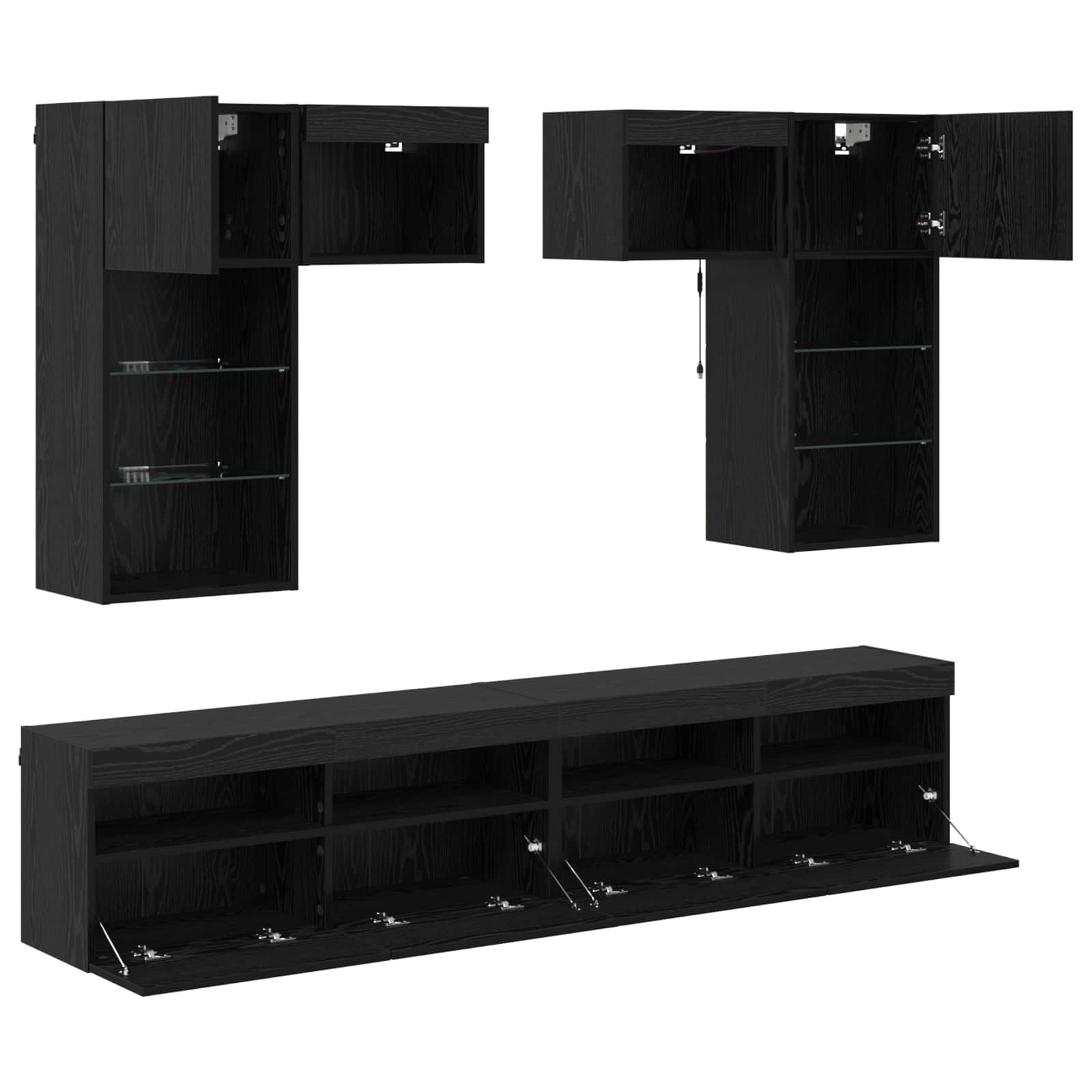 Unidades de pared para TV 6 pcs 100 x 30 x 40 cm