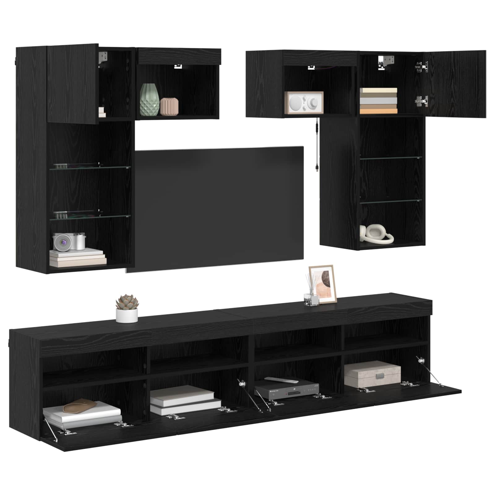 Unidades de pared para TV 6 pcs 100 x 30 x 40 cm