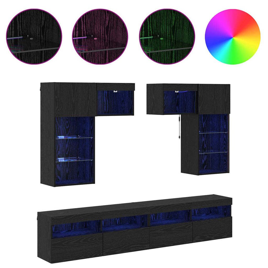 Unidades de pared para TV 6 pcs 100 x 30 x 40 cm