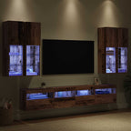 Conjunto de mueble de TV en la pared con luces LED 7 pcs